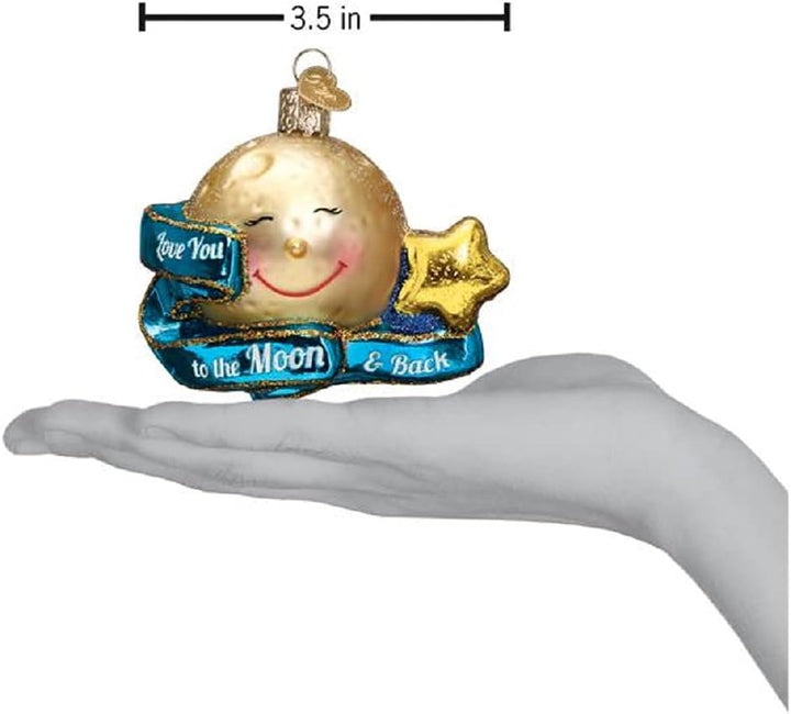 Old World Christmas Ornaments Love You to The Moon &amp; Back Glasornamente für Weihnachtsbaum