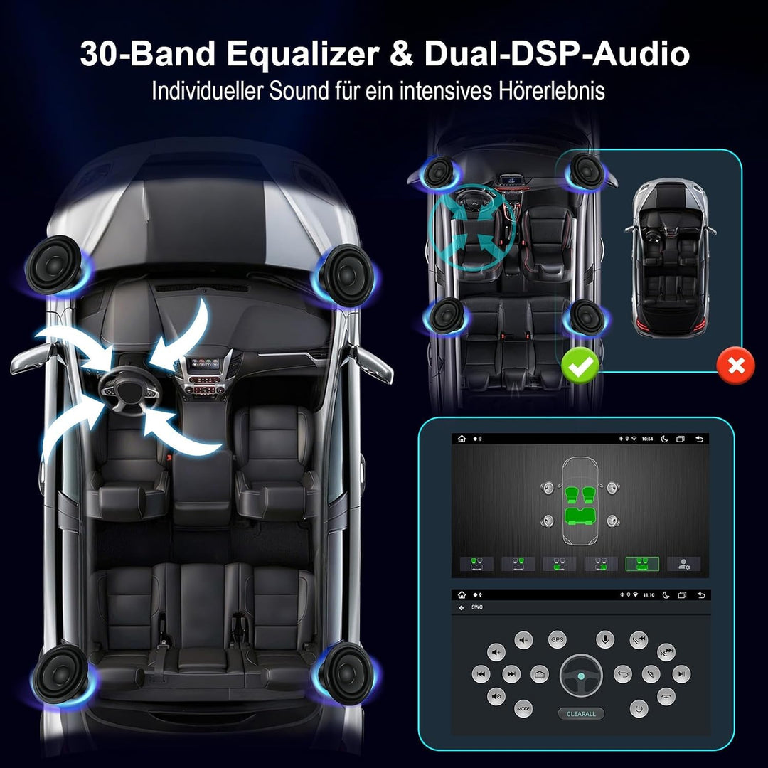 DAB Autoradio für VW Golf 5 6 T5 Polo Sharan Passat Tiguän | Android 15.0 4GB+64GB, 8 Zoll, Doppel D