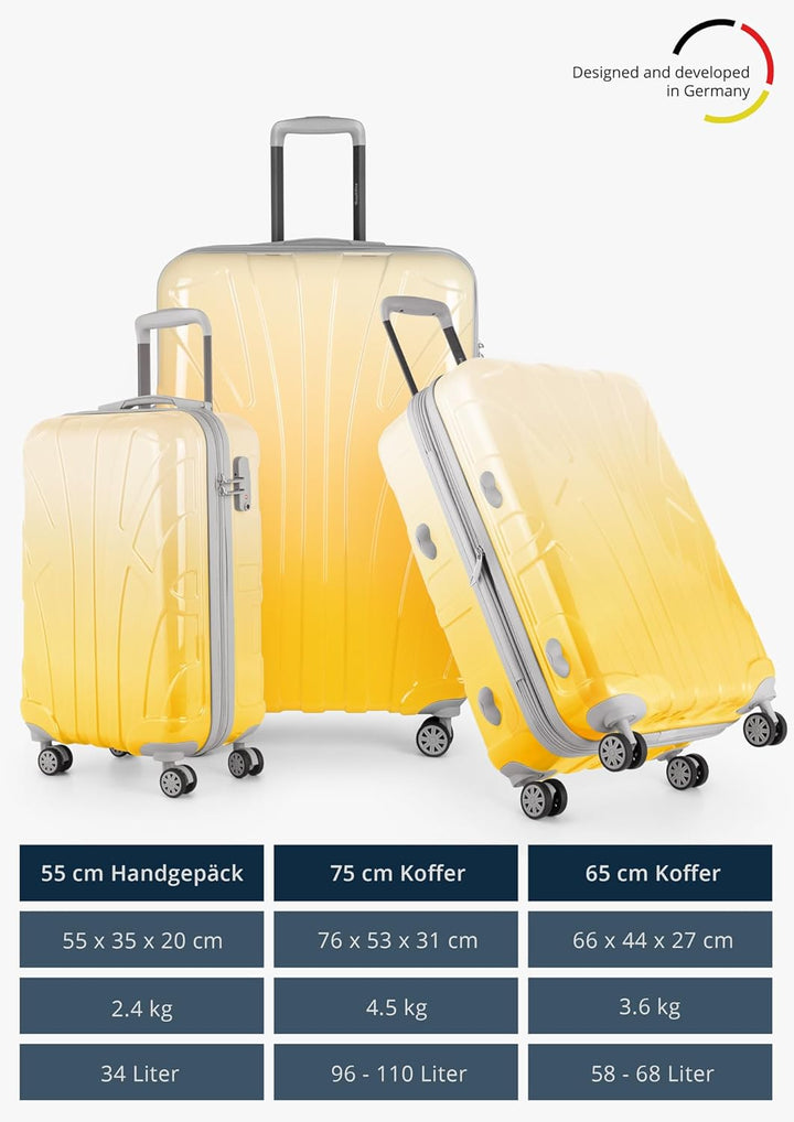 suitline - Hartschalen-Koffer Koffer Trolley Rollkoffer Reisekoffer, TSA, 66 cm, ca. 58 Liter, PC gl