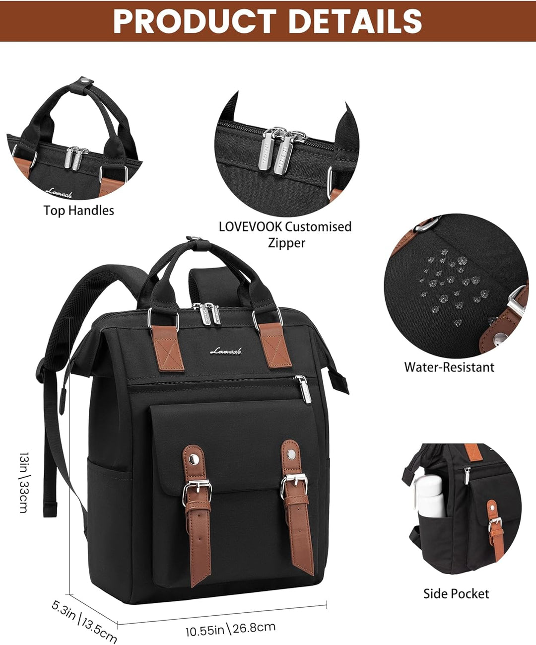 LOVEVOOK Rucksack Damen Klein, Wasserdicht Kleiner Rucksack Damen-rucksackhandtaschen Cityrucksack,