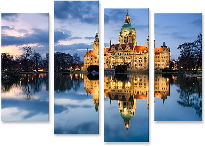 islandburner Bild auf Leinwand Rathaus Von Hannover Deutschland Bei Nacht Bilder Wandbilder Poster L