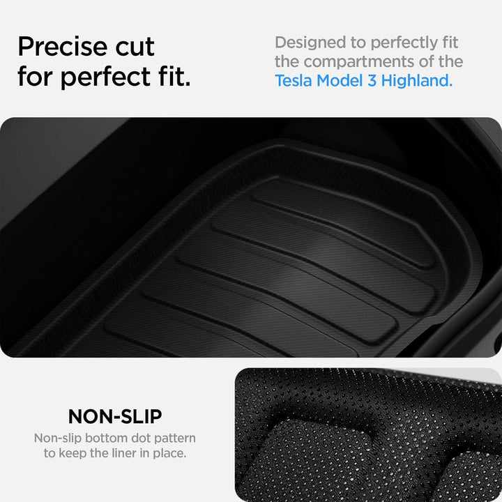 Spigen Tesla Model 3 Highland 2024 Vordere Kofferraummatte, Stossfestes XPE-Material zum Schutz der