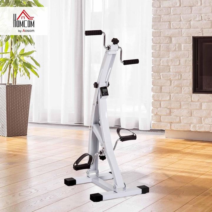 HOMCOM Heimtrainer Bewegungstrainer Pedaltrainer für Senioren Stahl Schwarz/Weiss 41 x 42,5 x