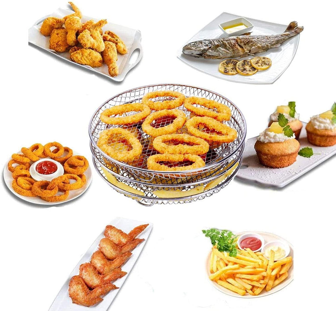 3Pcs Air Fryer Dehydrator Racks, Food Dehydrator Stand Racks Food Grade Edelstahl Trockengestell Air