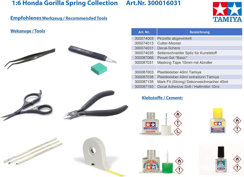 Dickie - Tamiya 300016031 - Plastikmodellbau 1:6 Honda Gorilla Spring Collection