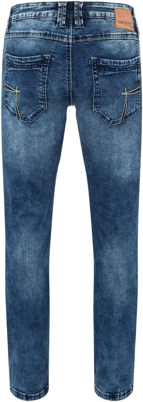 Timezone Herren Eduardotz Slim Jeans 33W / 36L Blau (White Aged Wash 3201), 33W / 36L Blau (White Ag