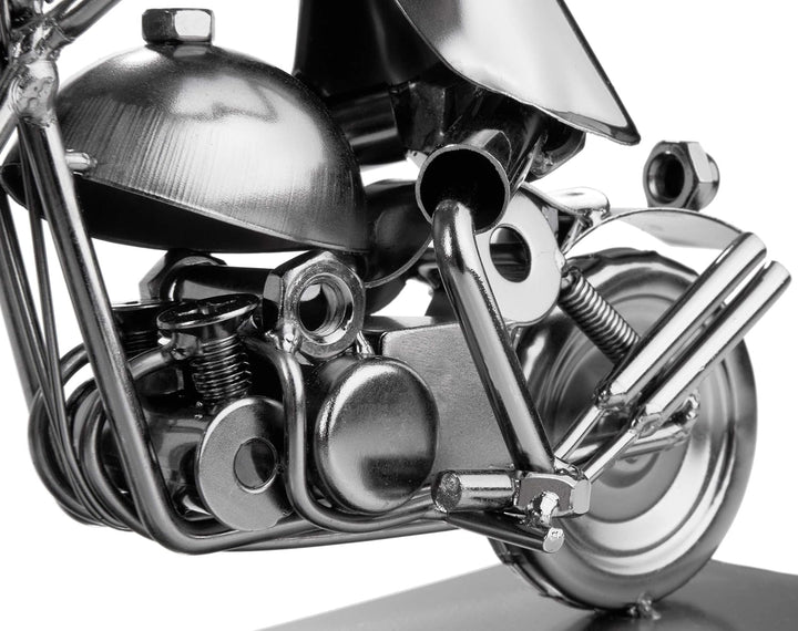 BRUBAKER Schraubenmännchen Motorradfahrer - Handarbeit Eisenfigur Metallmännchen - Metallfigur Gesch