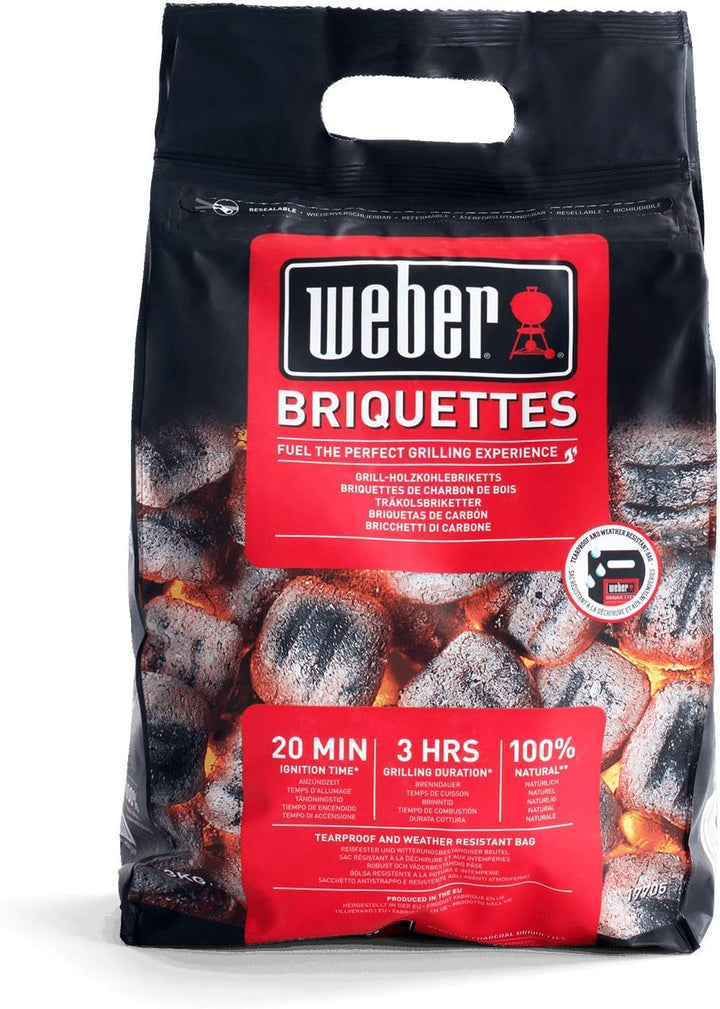 Weber Anzündset -Rapidfire Starter Set, besteht aus Amzündkamin - Gross (32cm), 2Kg Holzkohlebrikett