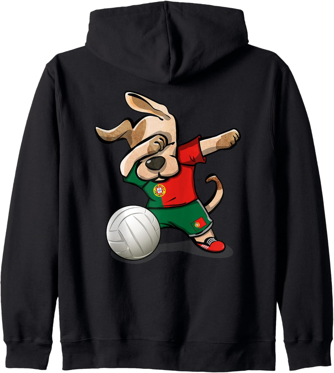 Tupfender Hund Portugal Volleyball - Portugiesische Flagge Kapuzenjacke