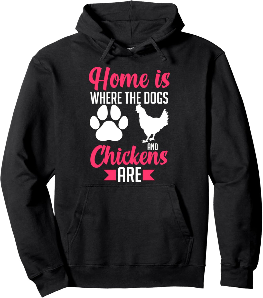 Hunde & Hühner Bäuerin Landwirt Pullover Hoodie