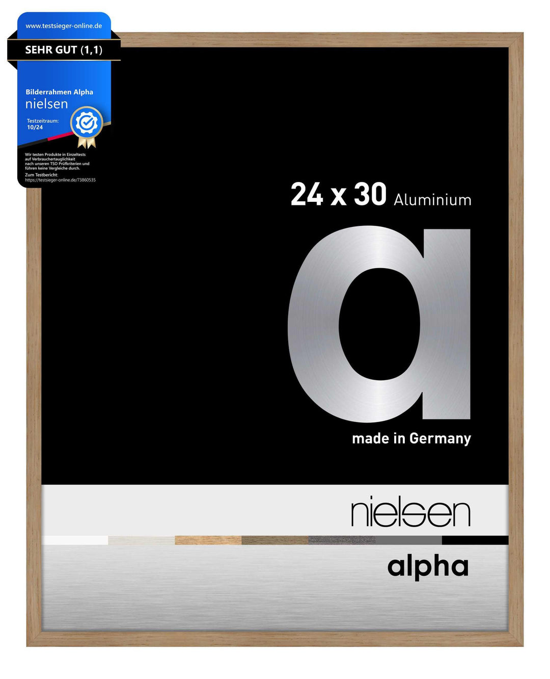nielsen Aluminium Bilderrahmen Alpha, 24x30 cm, Eiche Eiche 24 x 30 cm, Eiche 24 x 30 cm
