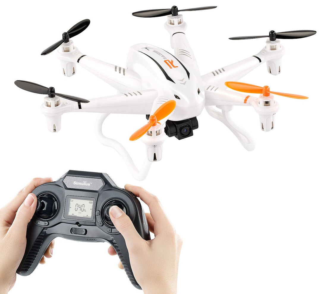Simulus Drohne mit Kamera: Kompakter Profi-Hexacopter GH-6.cam mit 720p-HD-Kamera (Multicopter, Cam