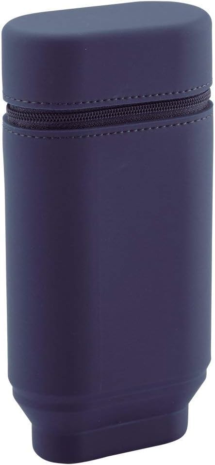 Lihit Lab Smart Fit ACTACT Stationery Stand Pen Case Oval Type L - Navy (Green Tea Set)