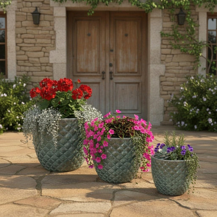 Teramico Frostfester Pflanzkübel aus Premium-Steinzeug | Glasierter Keramik-Pflanztopf in einzigarti