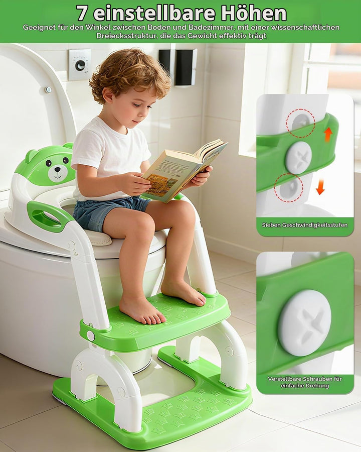 2-in-1 Toilettensitz Kinder mit Treppe, Upgraded WC Aufsatz für Kinder für Jungen und Mädchen, Toile