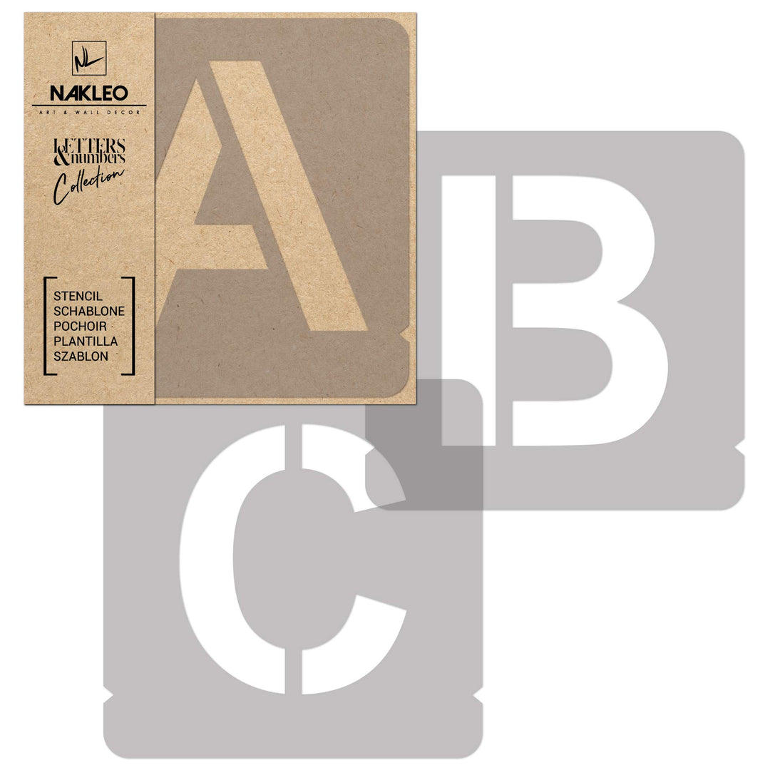 Buchstaben & Zahlen Wiederverwendbare Kunststoff Schablone // 140 mm // Modern Sans Grossbuchstaben