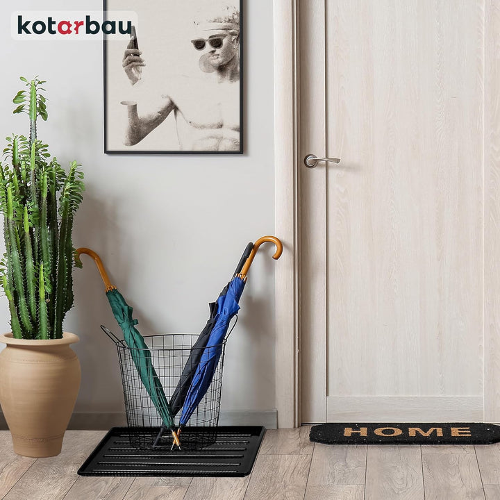 KOTARBAU® 2er Set Schuhabtropfschale 45x30 cm Abtropfmatte Schuhe Schwarz Schuhmatte Abtropfmatte Ku