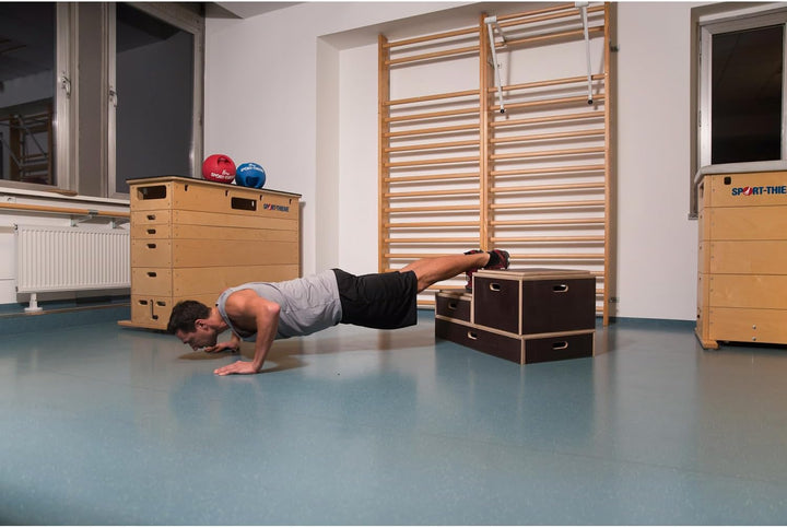 Sport-Thieme Plyo-Box Holz Kombi | rutschfeste Jump-Box/Sprungkasten aus Multiplex-Holz | In DREI Gr
