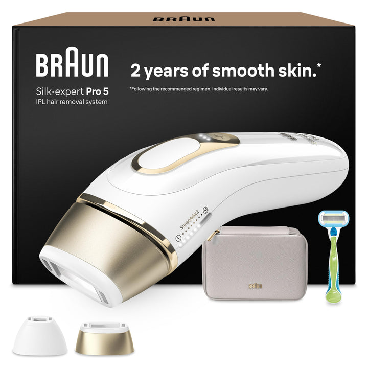 Braun IPL Silk·expert Pro 5, Haarentfernung für zuhause, mit Aufbewahrungstasche, Venus Rasierer, 2