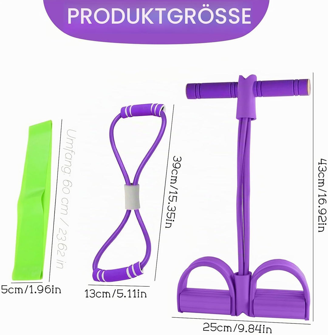 Bauchtrainer Sit-Up Trainingsgeräte Bodybuilding Ganzkörpertrainer 6 Tubes Elastische Zugseil Expand