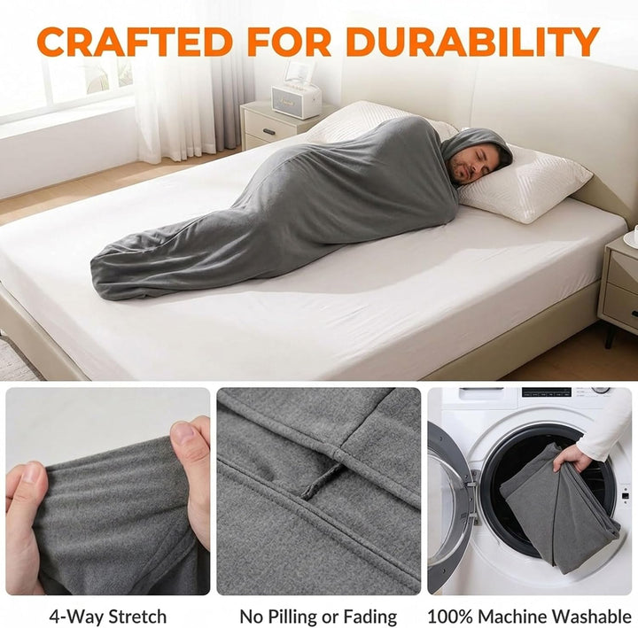 Schlafsack Wearable Pod, Hoodie Schlafsack für Reisen und Zuhause, Leichter Polyester mit Kapuze, At