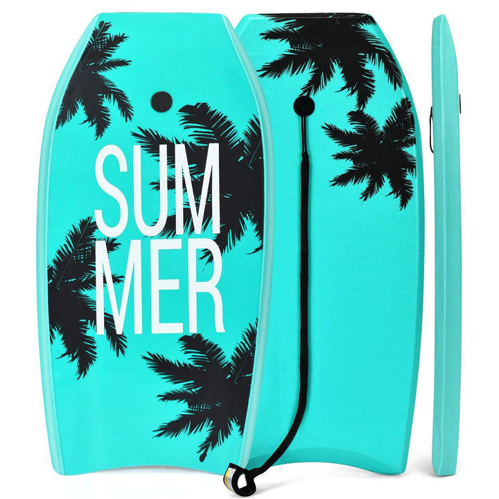 GYMAX Surfbrett, Schwimmbrett mit Zugseil & EPS Schaumstoff-Kern, Bodyboard Surfboard für Kinder & E