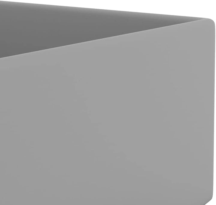 WIFESE Badezimmer-Waschbecken mit Überlauf Keramik Hellgrau 48x25x15 cm Aufsatzwaschbecken Badezimme