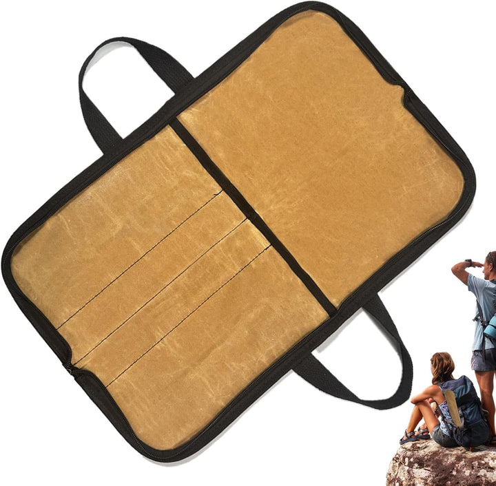 Tasche für Kochmesser – Outdoor-Besteck-Aufbewahrungstasche, tragbare gewachste Canvas-Messertasche,