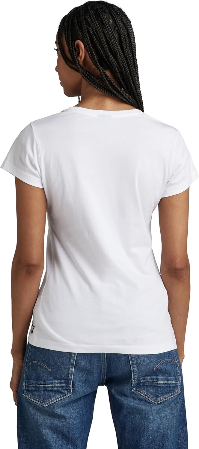 G-Star RAW Damen Eyben Slim V-Neck Top 2.0 Tops XXS Weiss (White D24533-4107-110), XXS Wei&#xDF; (Wh