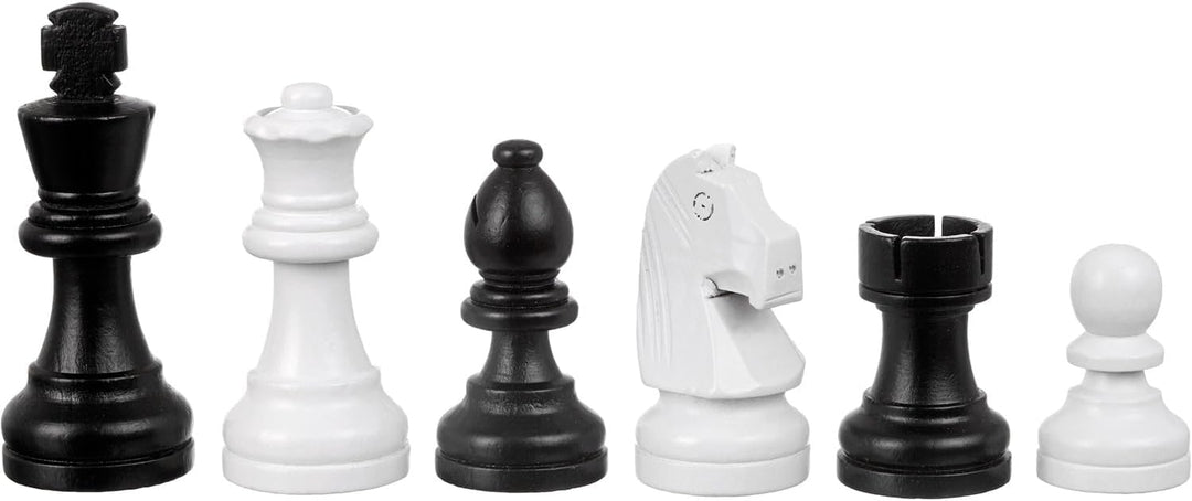 Philos 2802 - Schach-Dame-Set, beiseitig bedrucktes Brett, schwarz gebeizt