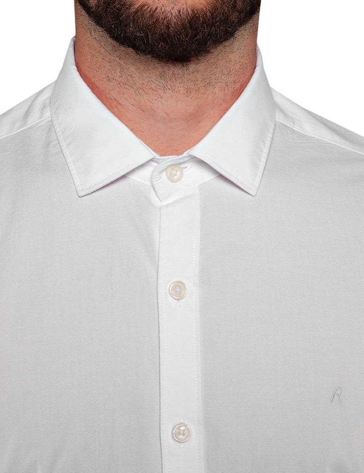 Replay Herren Hemd Langarm mit Stretch S White 001, S White 001
