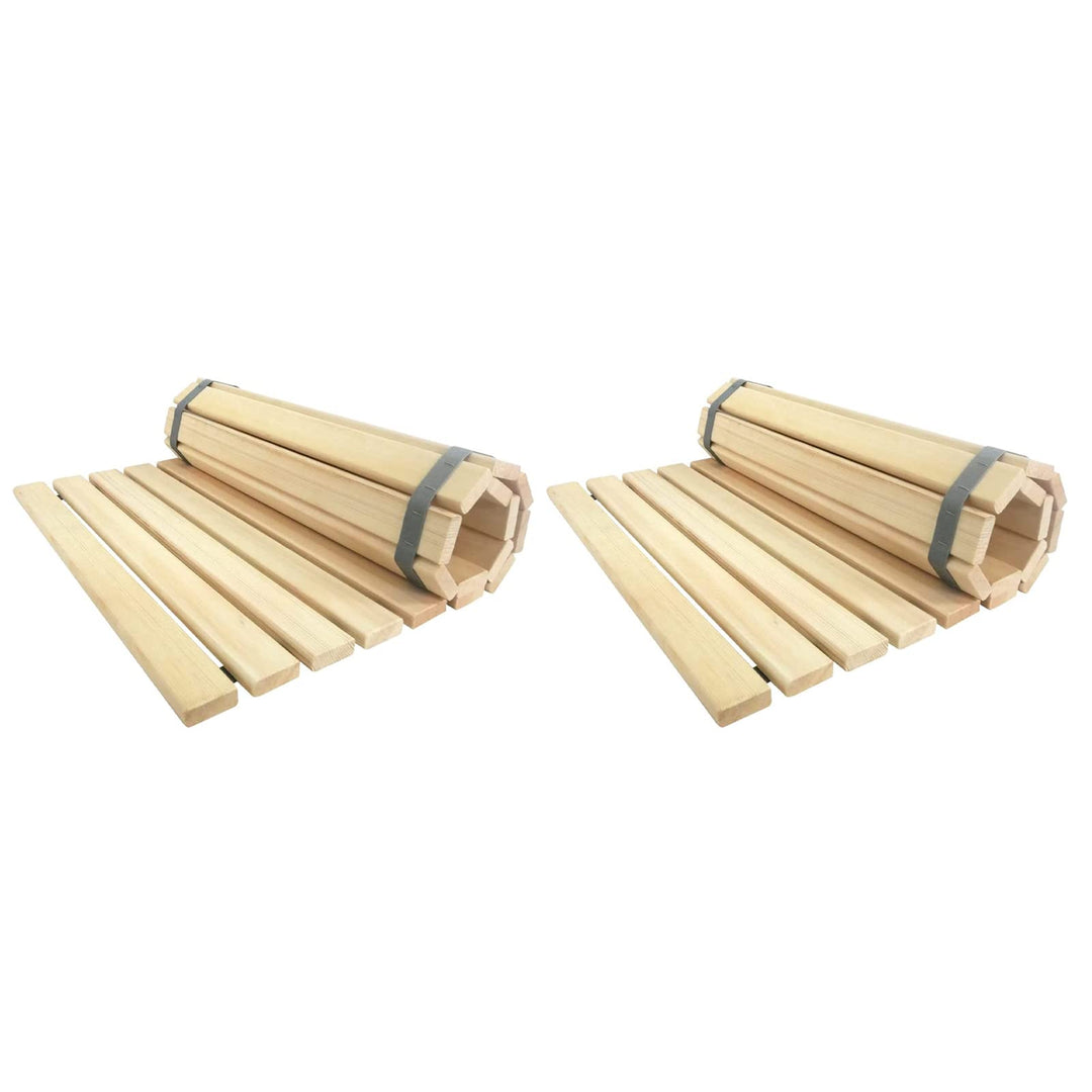 SudoreWell® 2 x Sauna Rollrost Holzmatte Bodenrost Kiefer 100 x 60 x 1,5cm (V-C003) 2 x Sauna Rollro
