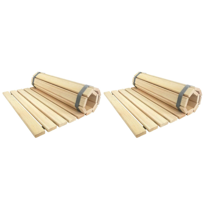 SudoreWell® 2 x Sauna Rollrost Holzmatte Bodenrost Kiefer 100 x 60 x 1,5cm (V-C003) 2 x Sauna Rollro