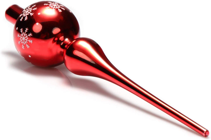 com-four® Weihnachtsbaumspitze glänzend - Christbaumspitze aus echtem Glas für Weihnachten - Tannenb
