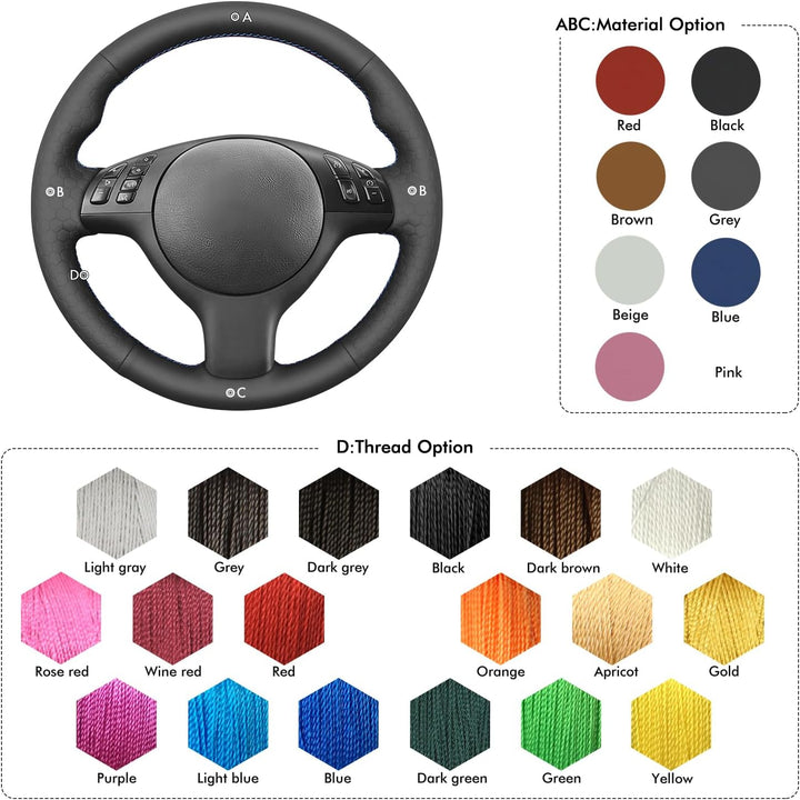 MEWANT Lenkradbezug für E46 E39 330i 540i 525i 530i 330 Ci M3 2001–2003 Lenkradhülle