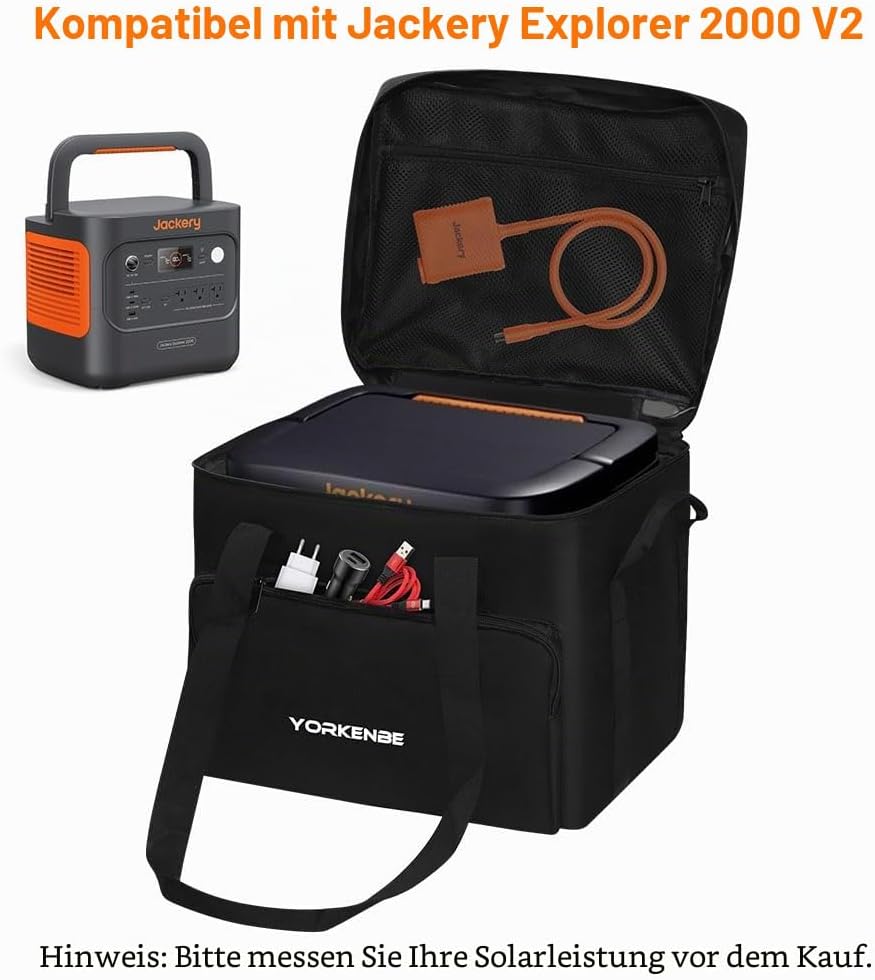 Tragetasche kompatibel mit Jackery Explorer 2000 V2, wasserabweisend, gepolstert, tragbare Powerstat