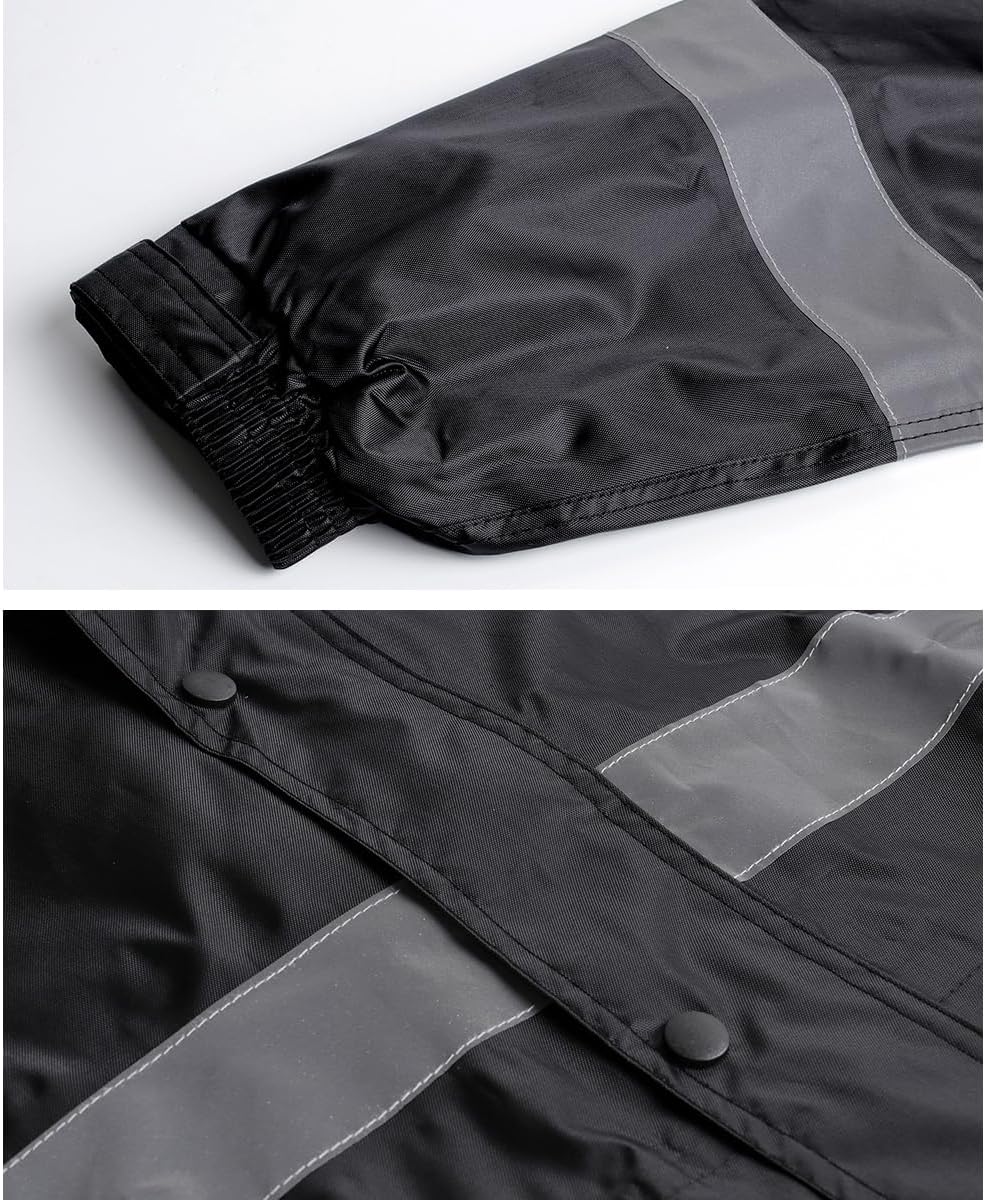 Herren Regenanzug mit Kapuze Reflektierender Winddicht Regenjacke und Regenhose Wasserdichter Arbeit