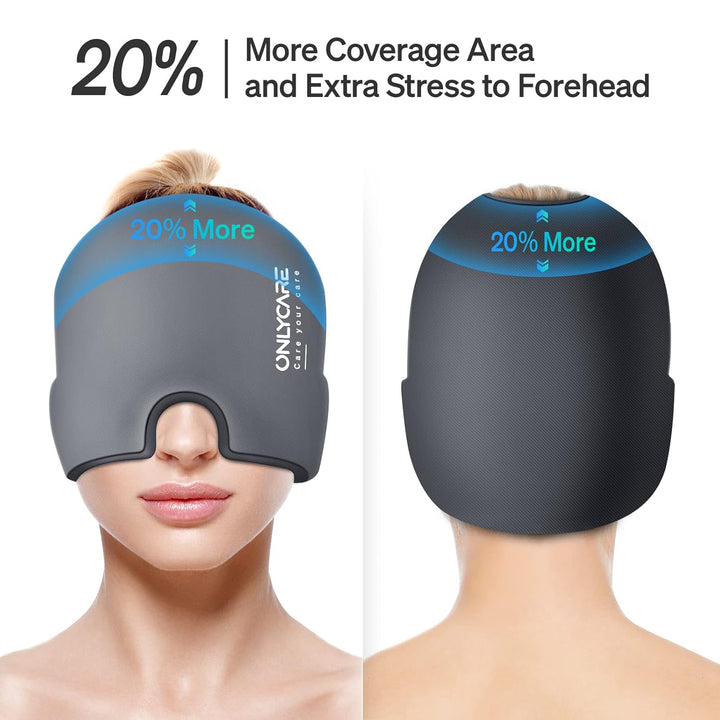 ONLYCARE Mütze Migräne Relief Cap, Headache Relief Hat Kühlmaske Kühlmütze Kopfschmerzen Maske Kühlh