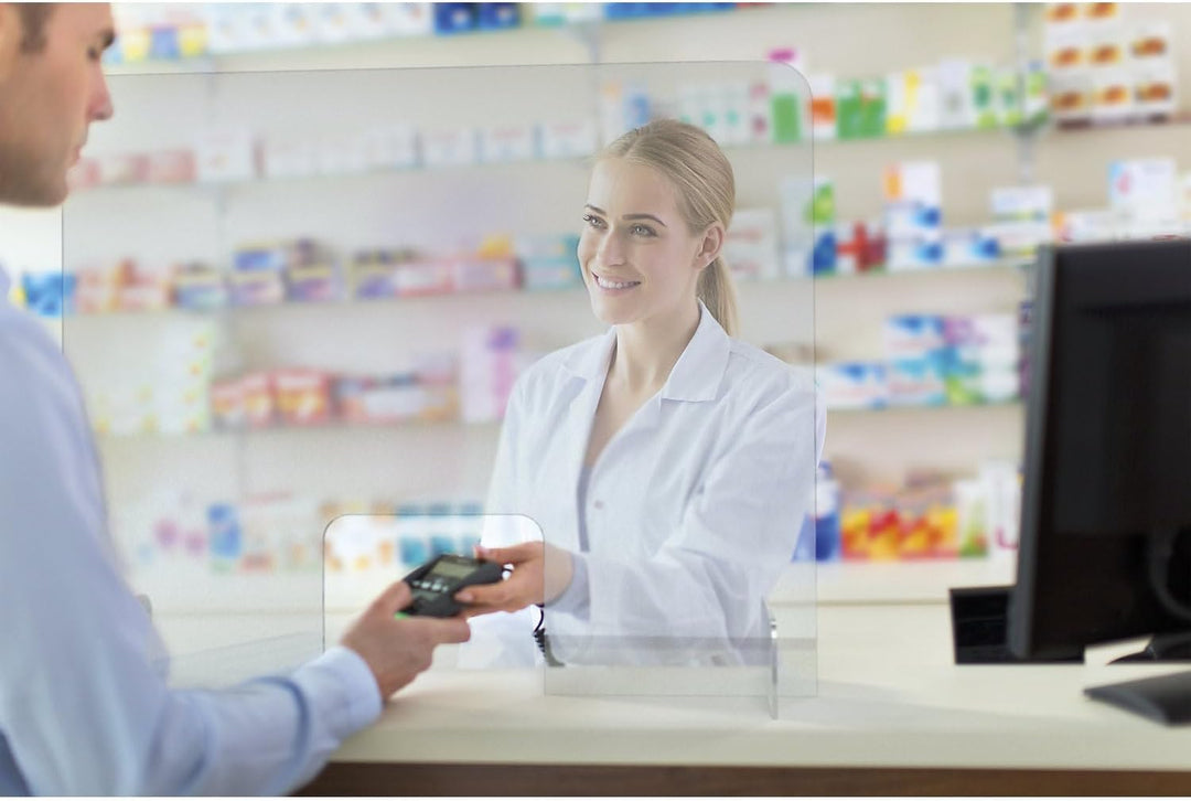 magnetoplan Nies- und Spuckschutz, Acryl-Tischaufsteller, 85x70cm