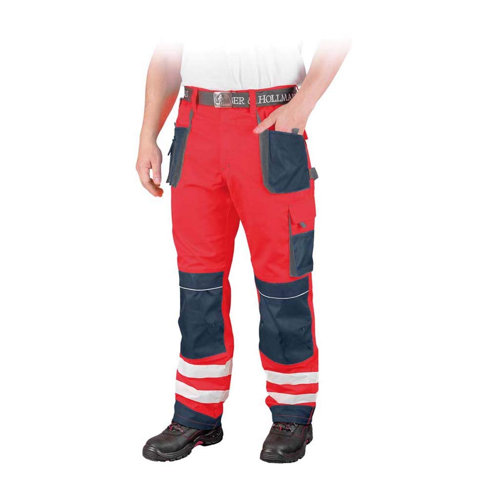 Leber &amp; Hollman Herren Arbeitshose LH-FMNX-B, 100% Polyester 270 g/m2, Taschen für Knieschoner, refl