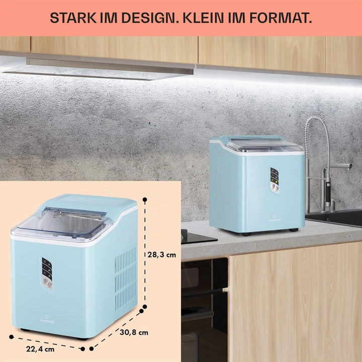 Klarstein Eiswürfelmaschine Klein, Schneller Ice Cube Maker, Eiswürfelbereiter Selbstreinigend, Eisw