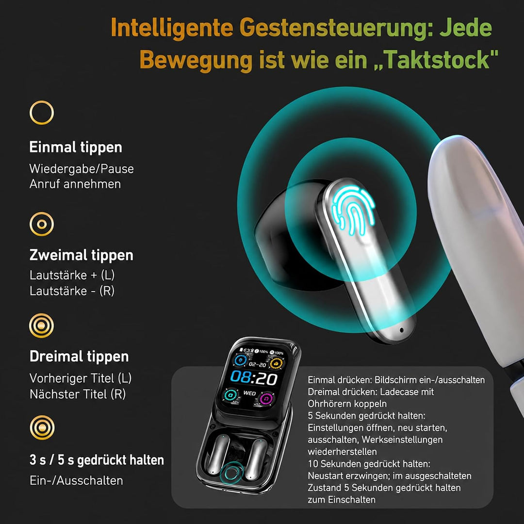 NE48 Übersetzer Kopfhörer, KI Sprachübersetzer Ohrhörer mit 165 Sprachen in Echtzeit, Bluetooth 6.0