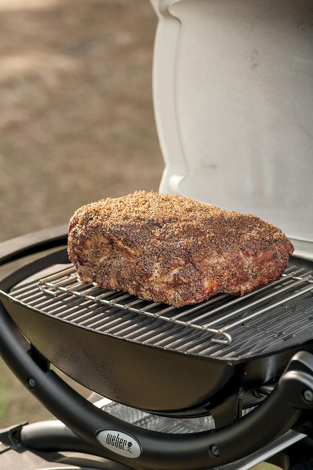 Weber Bratenrost - Klein (20 x 13cm), aus Edelstahl, für indirektes Grillen, passend Q-Serie, Go-Any