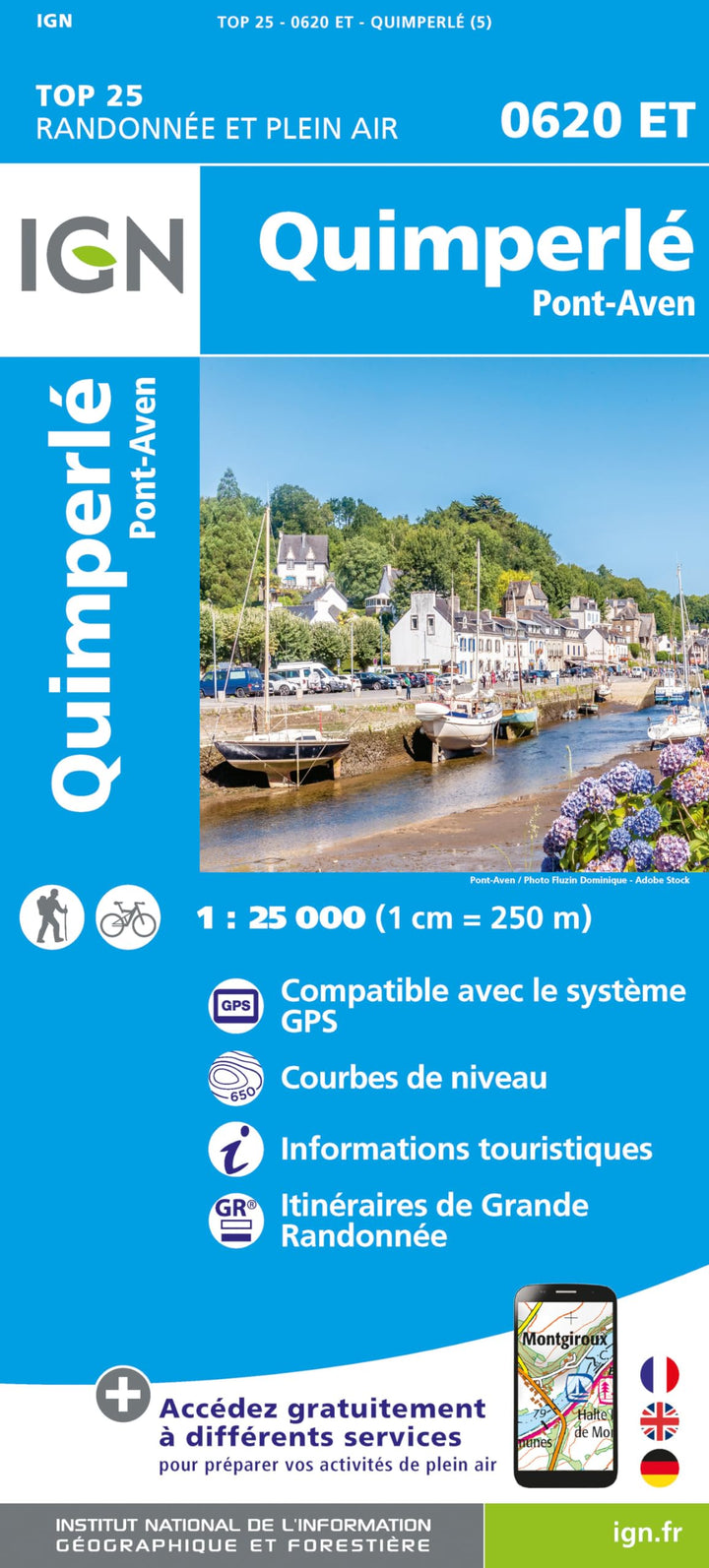 0620ET Quimperlé Pont-Aven: 1:25000 (TOP 25), Karte