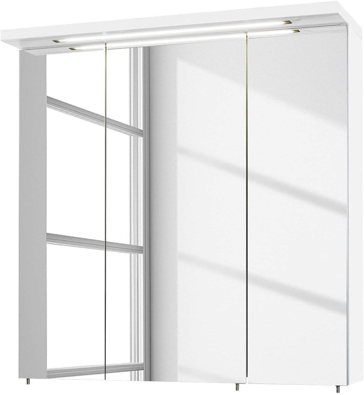 Schildmeyer Spiegelschrank, Holz, weiss, 70.5x16x73 cm, 70.5x16x73 cm
