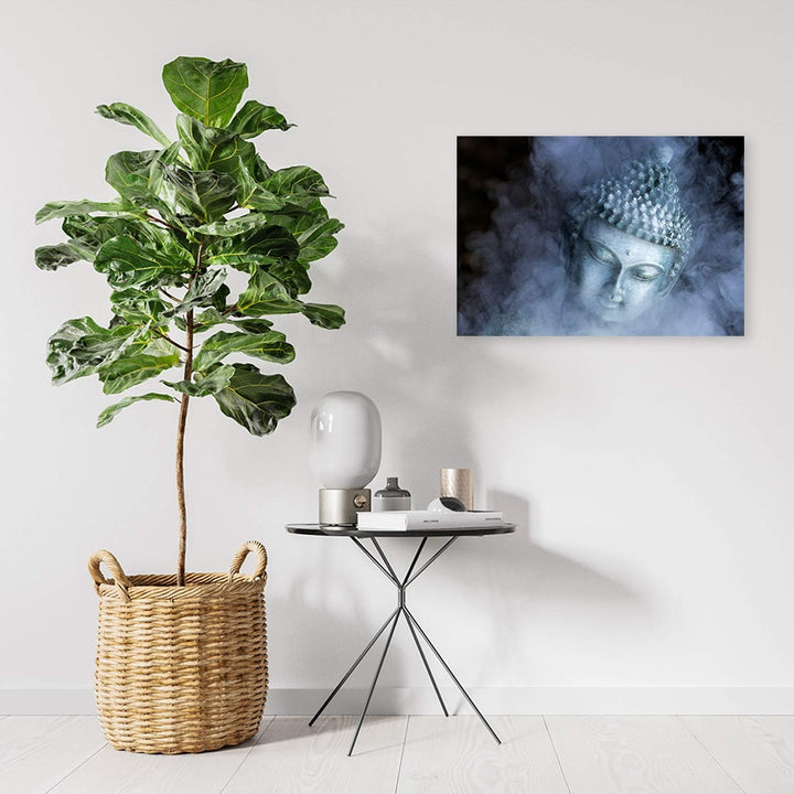 Feeby Bilder Buddha Nebel Spa XXL 120x80 cm 1 Teilig Wandbilder Kunstdruck Bild auf Leinwand Leinwan