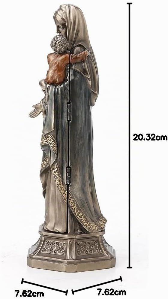 Veronese Design 19,5 cm hohe Madonna und Jesuskind, Triptychon, religiöses Dekor, Geschenk, kaltgego