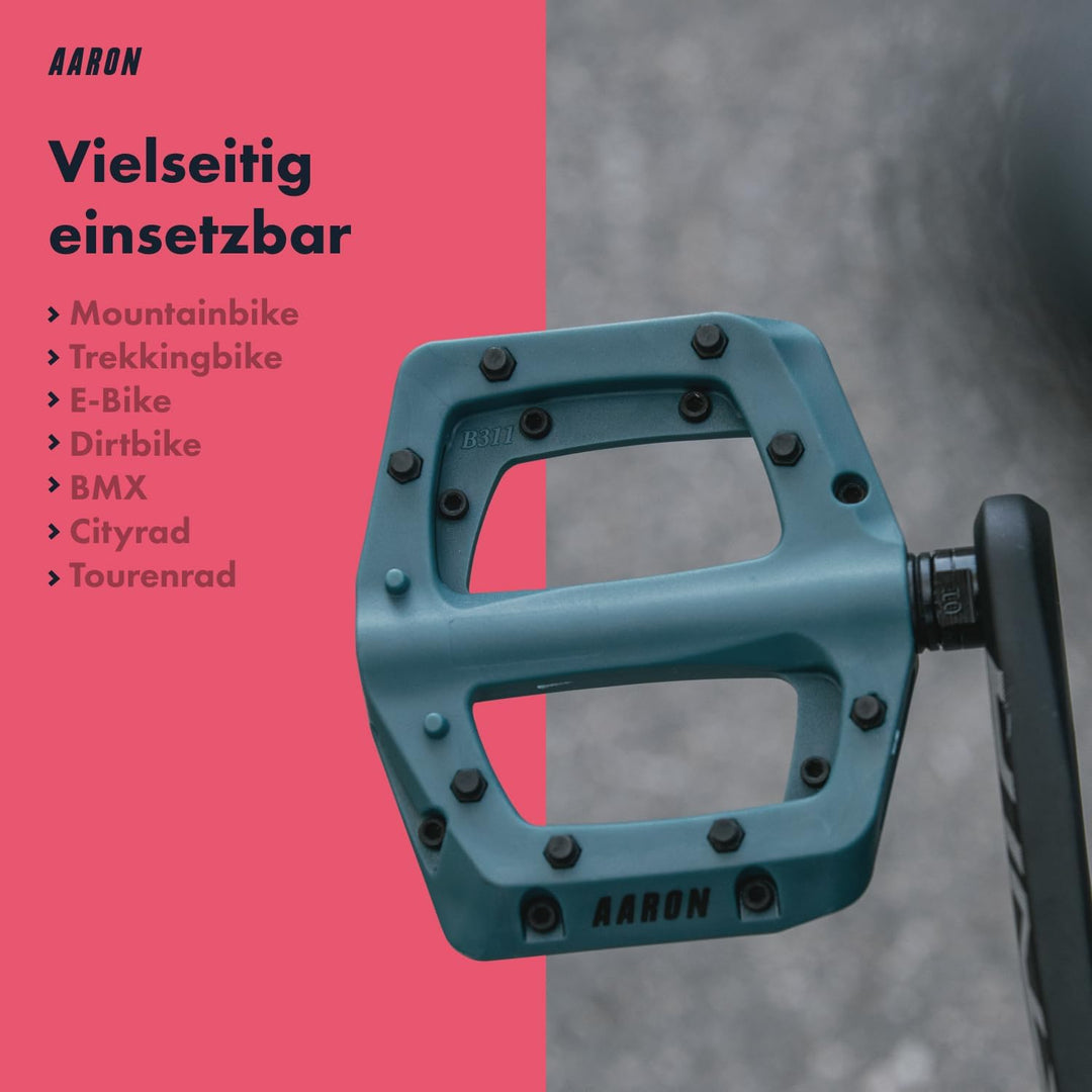 AARON Dirt MTB Pedale aus ultraleichten Nylonfasern mit abgedichtetem Industrie-Kugellager - rutschf