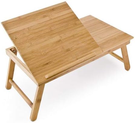 Relaxdays Laptoptisch aus Bambus HBT: 24 x 55 x 33 cm Beistelltisch, Natur &amp; Betttablett Bambus H x