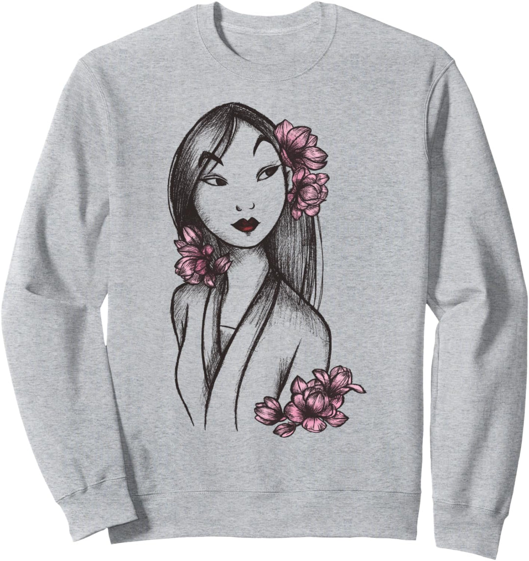 Disney Mulan Artsy Floral Sketch Sweatshirt